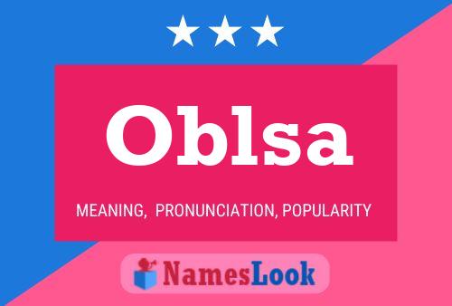 Póster del nombre Oblsa