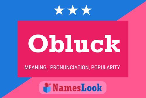 Póster del nombre Obluck