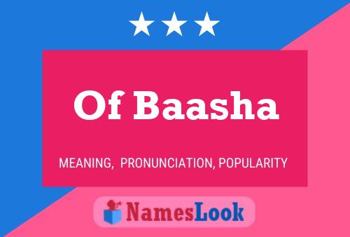 Póster del nombre Of Baasha