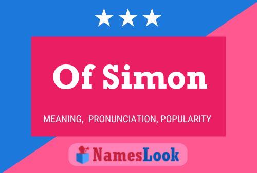 Póster del nombre Of Simon