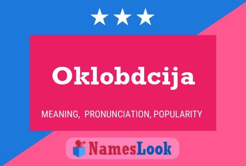 Póster del nombre Oklobdcija