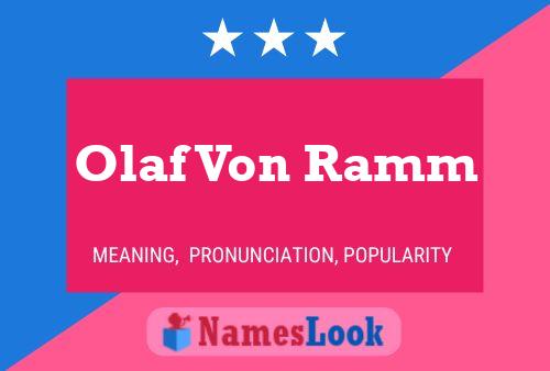 Póster del nombre Olaf Von Ramm