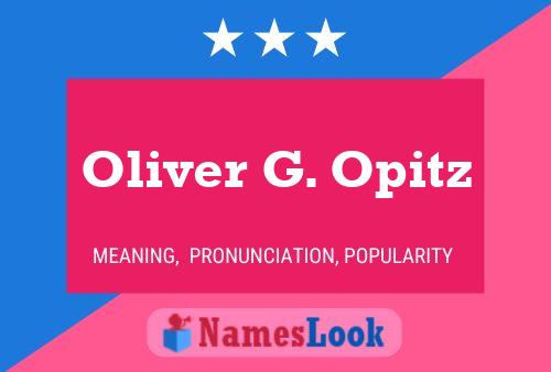 Póster del nombre Oliver G. Opitz