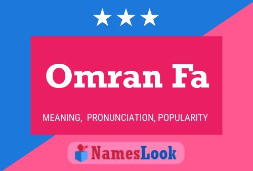 Póster del nombre Omran Fa