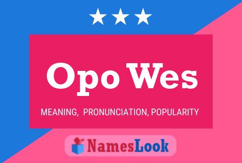 Póster del nombre Opo Wes