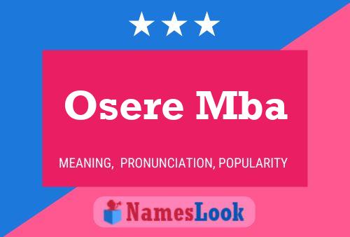 Póster del nombre Osere Mba