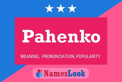 Póster del nombre Pahenko