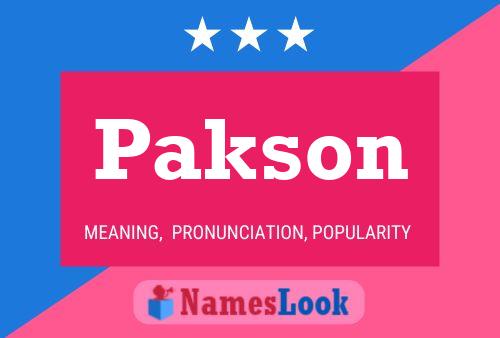 Póster del nombre Pakson