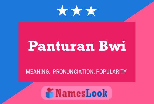 Póster del nombre Panturan Bwi