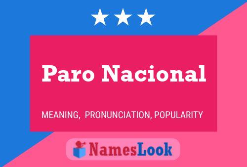 Póster del nombre Paro Nacional