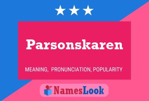 Póster del nombre Parsonskaren