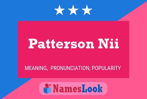 Póster del nombre Patterson Nii