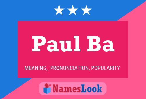 Póster del nombre Paul Ba