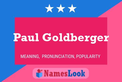 Póster del nombre Paul Goldberger