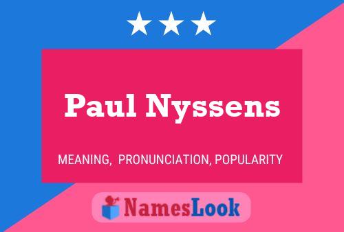 Póster del nombre Paul Nyssens