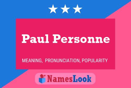 Póster del nombre Paul Personne