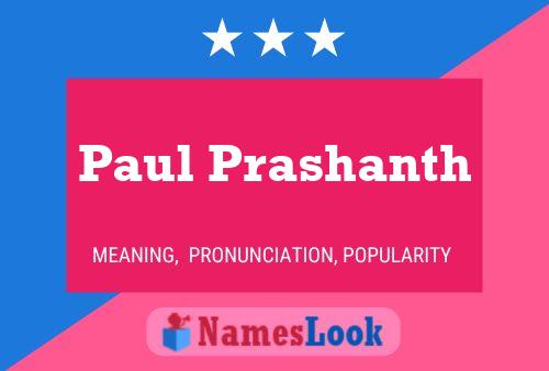 Póster del nombre Paul Prashanth