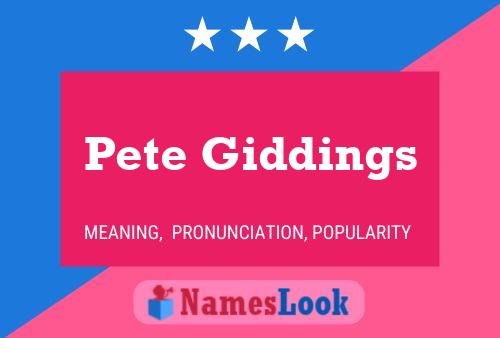 Póster del nombre Pete Giddings