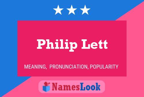 Póster del nombre Philip Lett