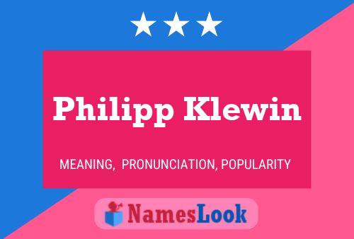 Póster del nombre Philipp Klewin