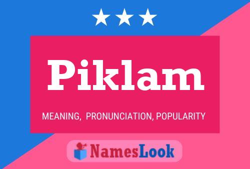 Póster del nombre Piklam