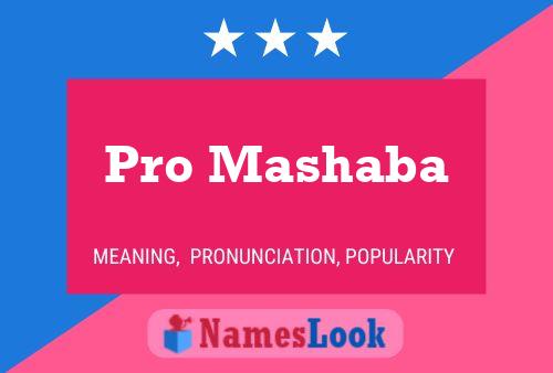 Póster del nombre Pro Mashaba