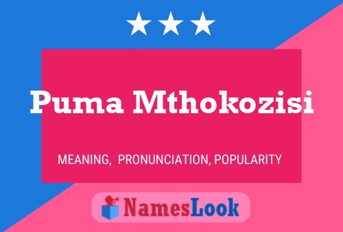 Póster del nombre Puma Mthokozisi