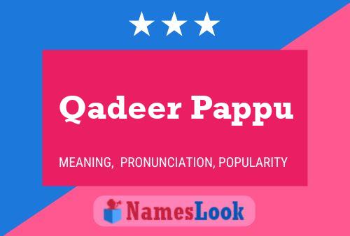 Póster del nombre Qadeer Pappu