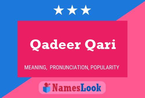 Póster del nombre Qadeer Qari