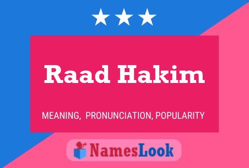 Póster del nombre Raad Hakim