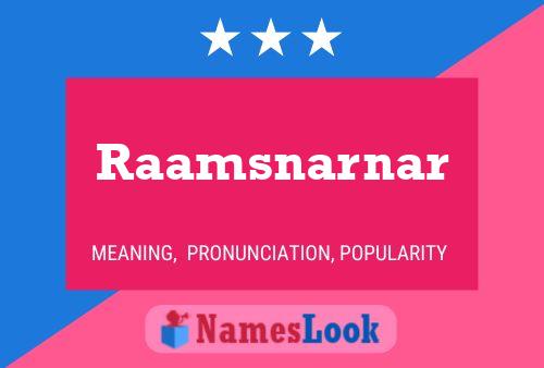 Póster del nombre Raamsnarnar