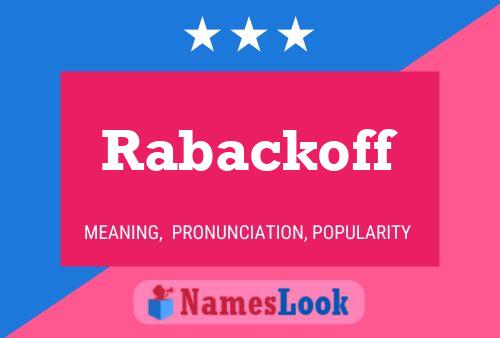 Póster del nombre Rabackoff