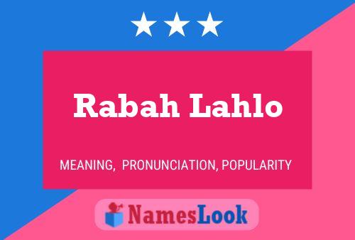 Póster del nombre Rabah Lahlo