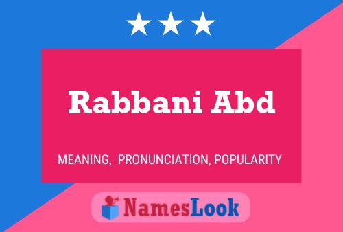 Póster del nombre Rabbani Abd