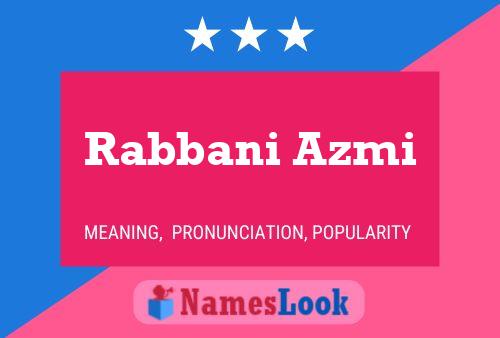 Póster del nombre Rabbani Azmi