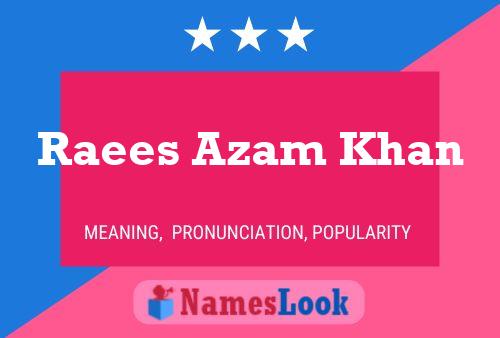 Póster del nombre Raees Azam Khan