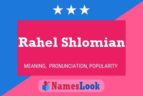 Póster del nombre Rahel Shlomian