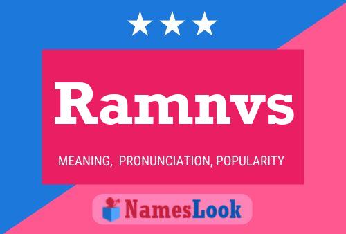 Póster del nombre Ramnvs