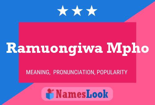 Póster del nombre Ramuongiwa Mpho