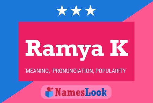 Póster del nombre Ramya K