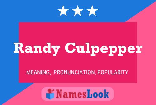 Póster del nombre Randy Culpepper