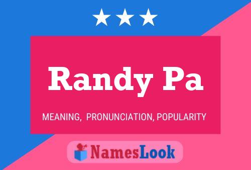 Póster del nombre Randy Pa