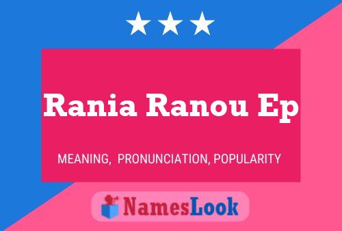 Póster del nombre Rania Ranou Ep