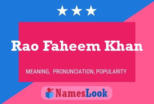 Póster del nombre Rao Faheem Khan