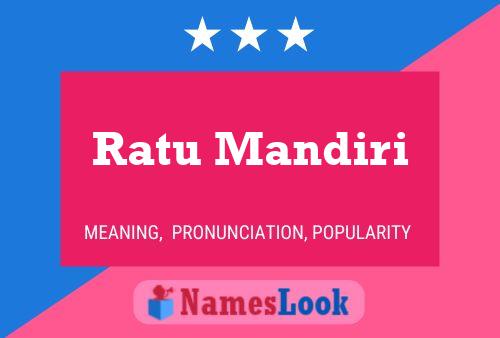 Póster del nombre Ratu Mandiri