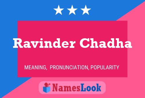 Póster del nombre Ravinder Chadha