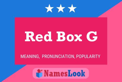 Póster del nombre Red Box G