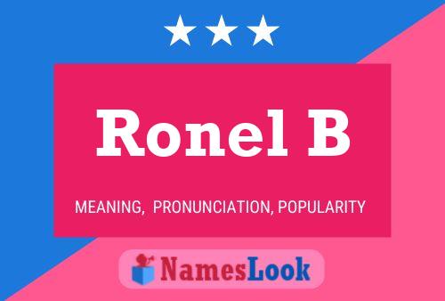 Póster del nombre Ronel B