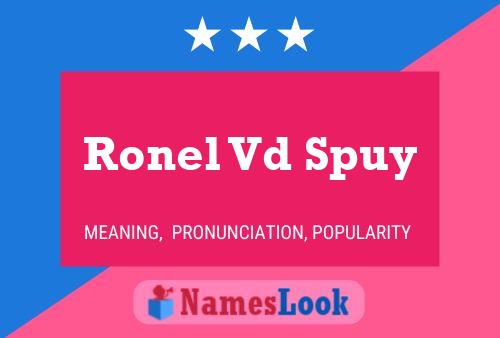 Póster del nombre Ronel Vd Spuy