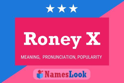 Póster del nombre Roney X